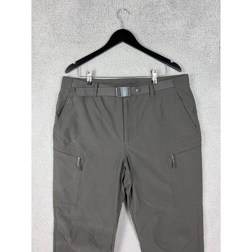 Rohan Pants Mens 38x31 Gray Insect Shield Nylon Stretch Hiking Belted Outdoor